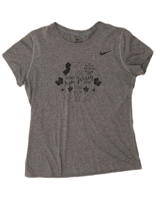 Camiseta feminina Nike New Jersey Graphic UK 16 grande cinza manchada