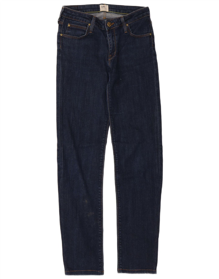 Lee Womens Marion Straight Jeans W27 L33 Azul Marinho Algodão