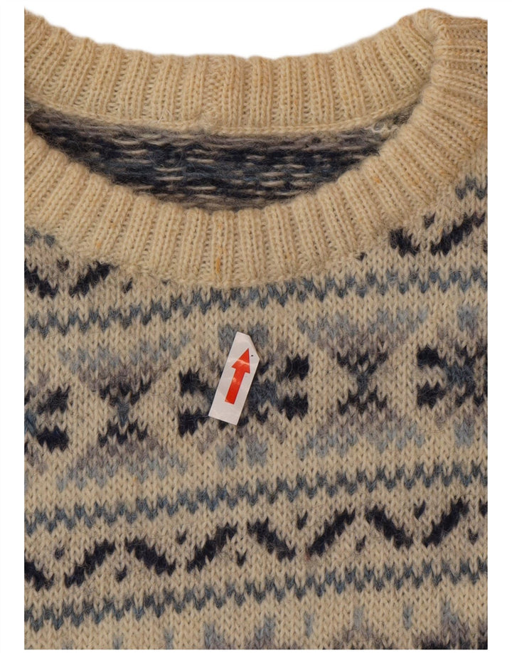 Suéter masculino Silvy com gola redonda IT 48 médio bege Fair Isle