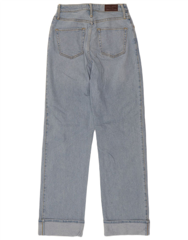 HOLLISTER Calça jeans reta feminina de cintura alta W25 L31 algodão azul