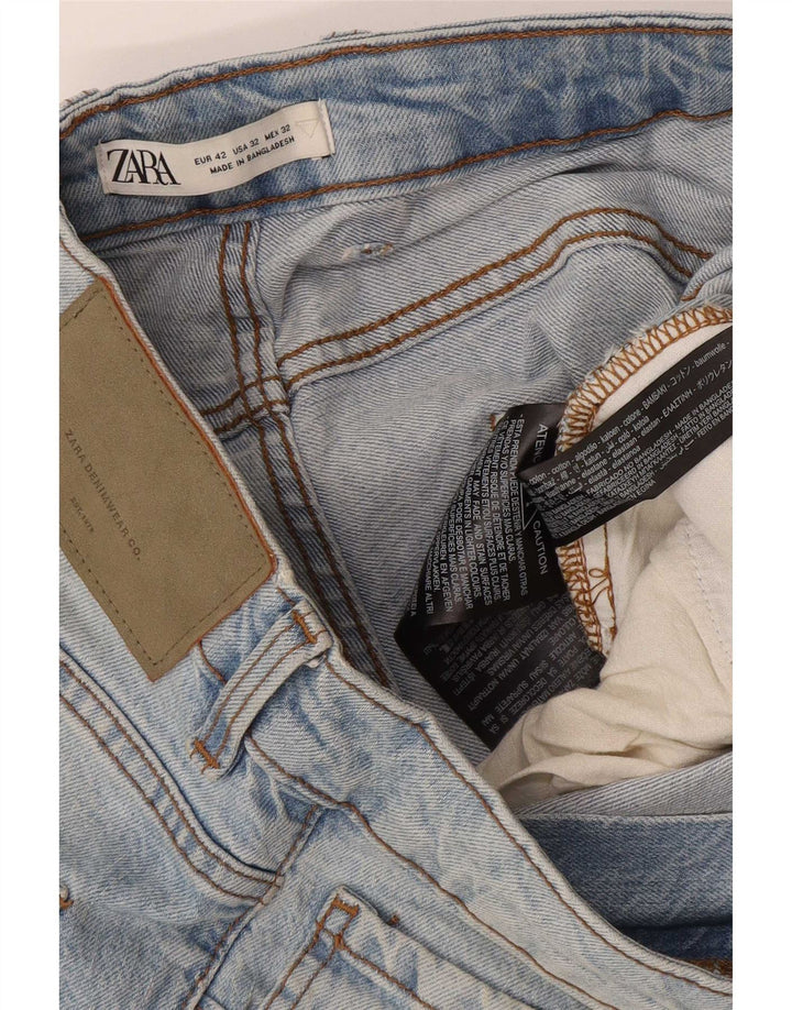 Zara Mens Denim Shorts EU 42 Grande W32 Azul Algodão