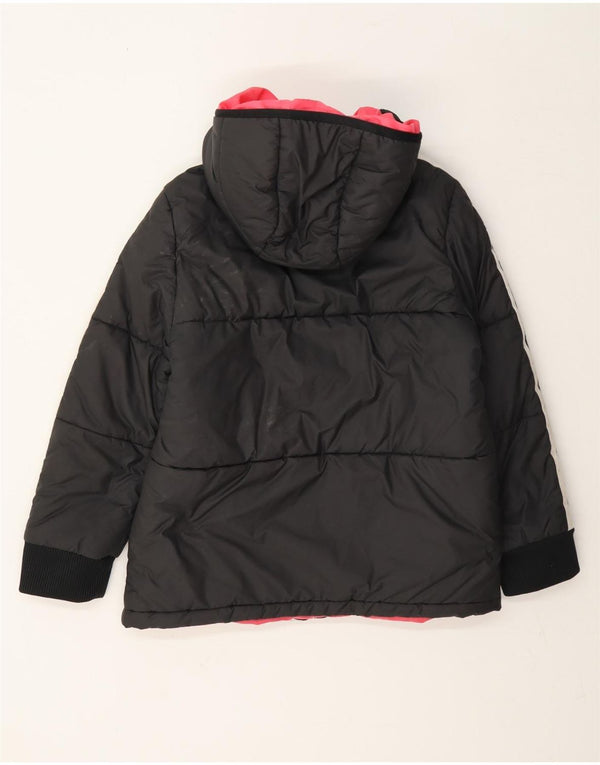 Jaqueta acolchoada com capuz Adidas para meninas 9-10 anos cinza poliéster
