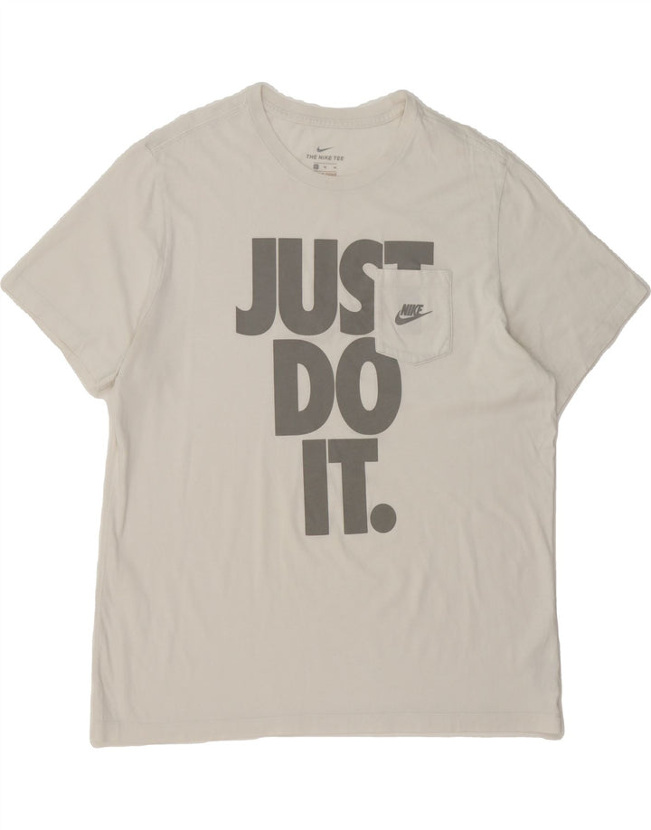 NIKE Mens Graphic T-Shirt Top XL White Cotton Vintage Nike and Second-Hand Nike from Messina Hembry 