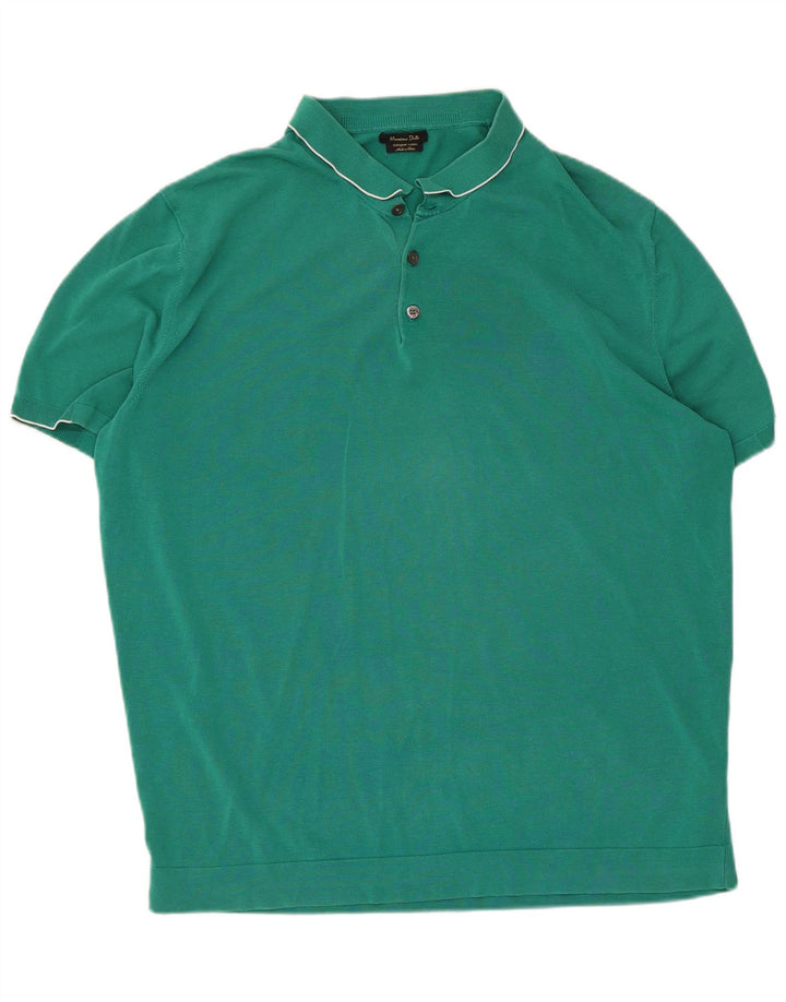 Camisa polo masculina Massimo Dutti 2XL algodão verde