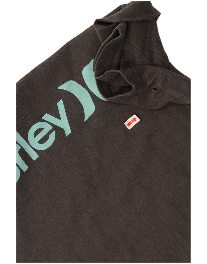 Camiseta feminina HURLEY Classic Fit gráfica Reino Unido 18 algodão cinza médio