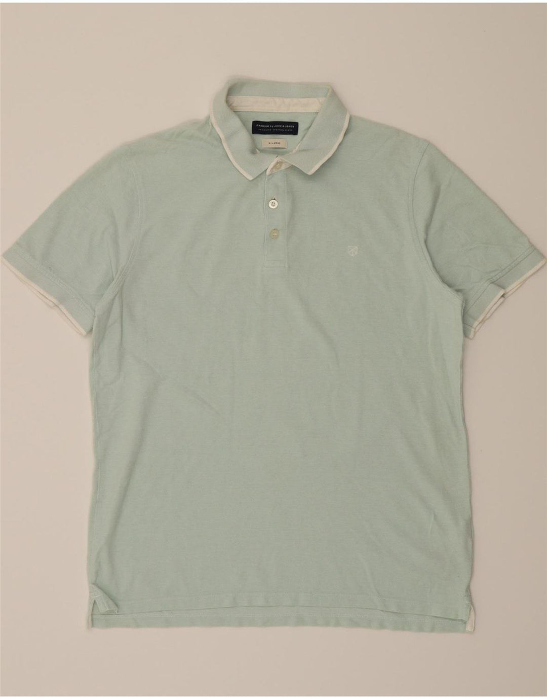 JACK & JONES Mens Slim Polo Shirt XL Turquoise Cotton Vintage Jack & Jones and Second-Hand Jack & Jones from Messina Hembry 