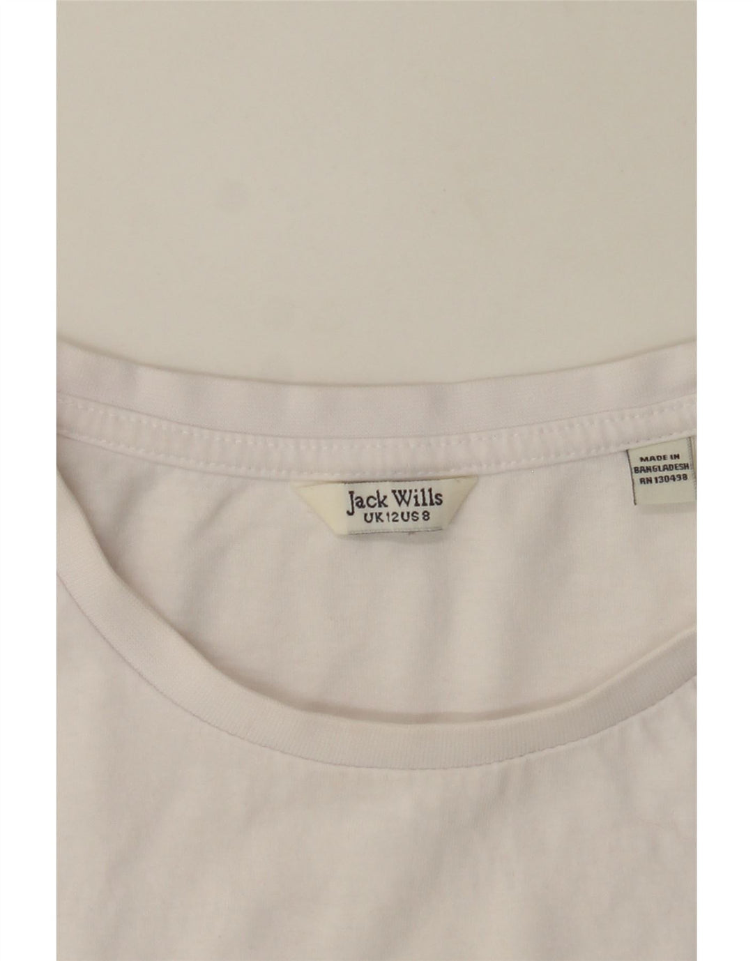 JACK WILLS Womens T-Shirt Top UK 12 Medium  White Cotton Vintage Jack Wills and Second-Hand Jack Wills from Messina Hembry 