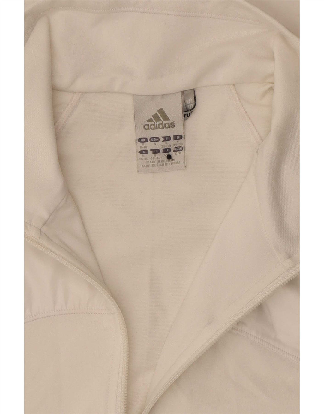 Adidas Womens Clima 365 Tracksuit Top Jacket UK 8/10 Pequeno Poliéster Branco