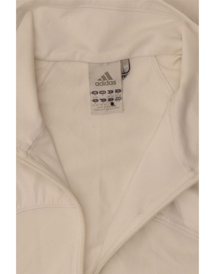 Adidas Womens Clima 365 Tracksuit Top Jacket UK 8/10 Pequeno Poliéster Branco