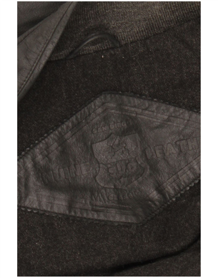 Jaqueta de couro masculina Canda Reino Unido 42 XL couro preto
