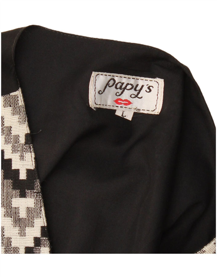 Colete masculino vintage grande preto geométrico