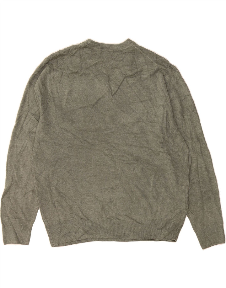 DOCKERS Mens V-Neck Jumper Sweater XL Green Acrylic Vintage Dockers and Second-Hand Dockers from Messina Hembry 