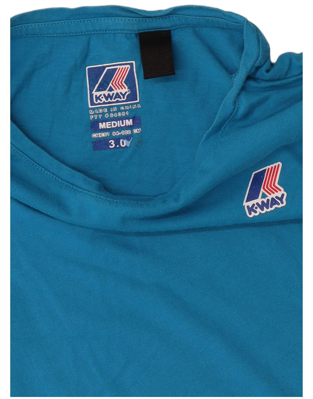 Camiseta feminina K-Way UK 14 azul médio