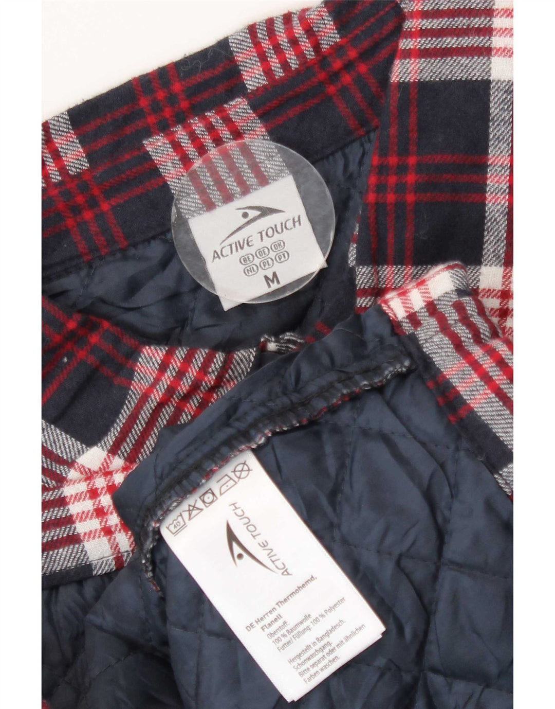 Camisa masculina de flanela de lenhador Active Touch algodão xadrez médio azul marinho