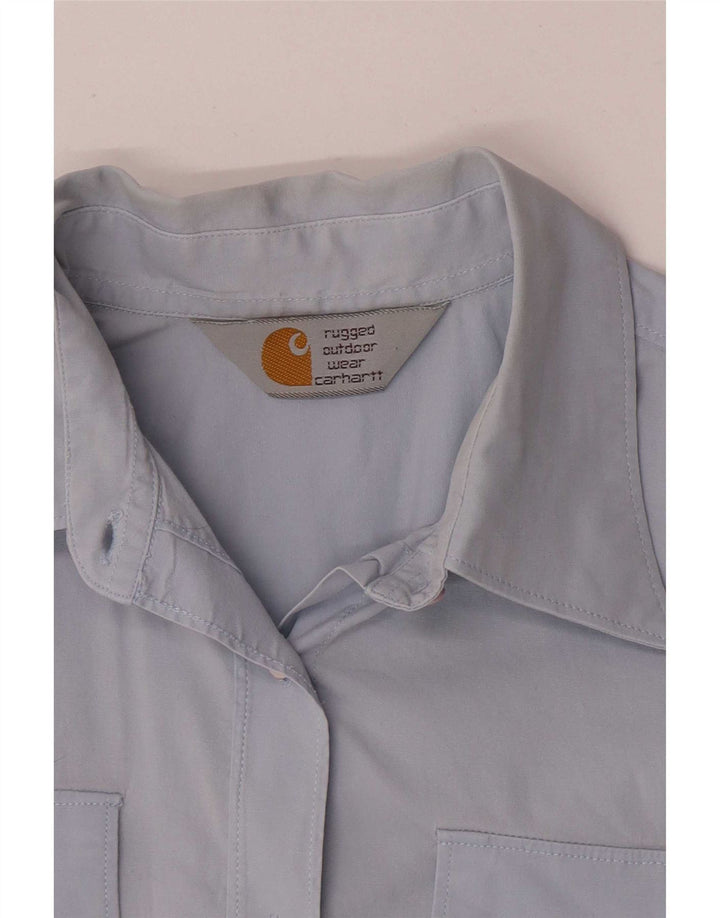Camisa feminina de manga curta Carhartt UK 8 pequena azul