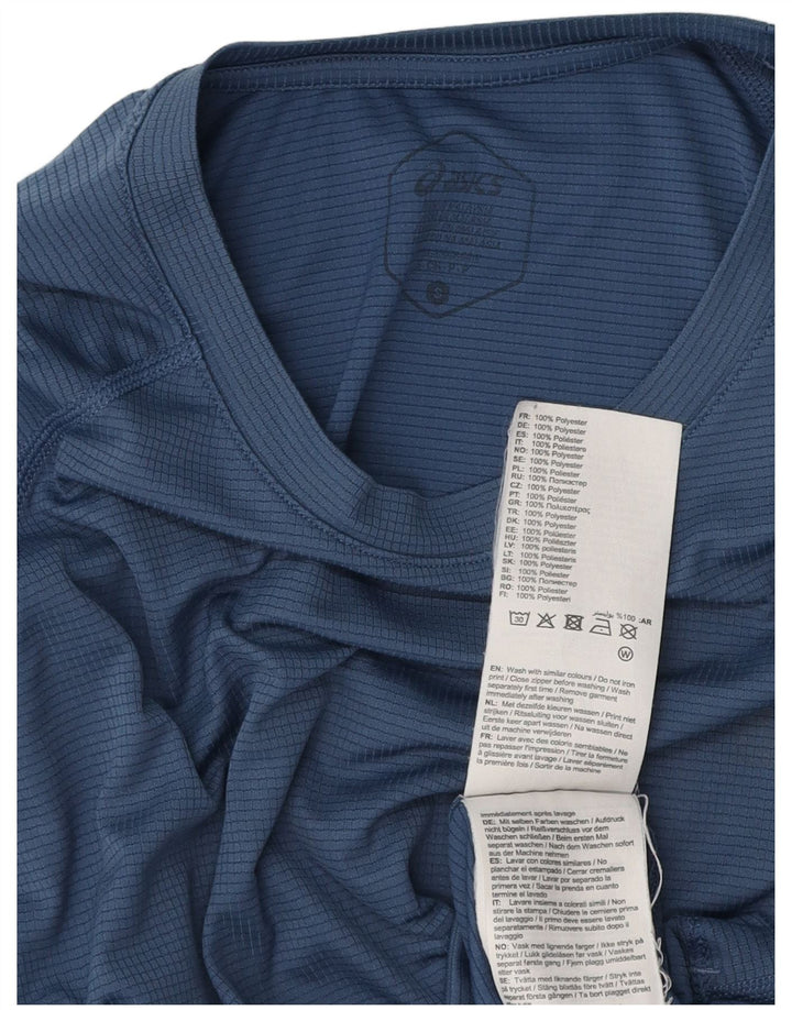 Camiseta masculina ASICS Top pequeno azul poliéster