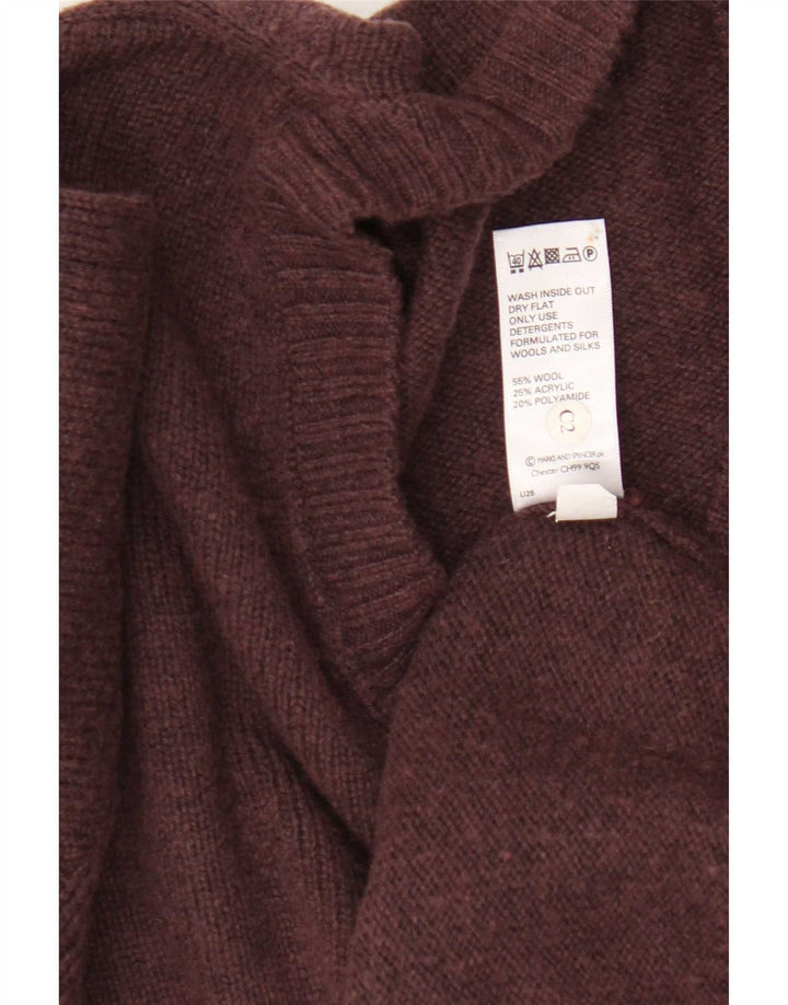 Suéter masculino Marks & Spencer com decote em V XL lã cor de vinho