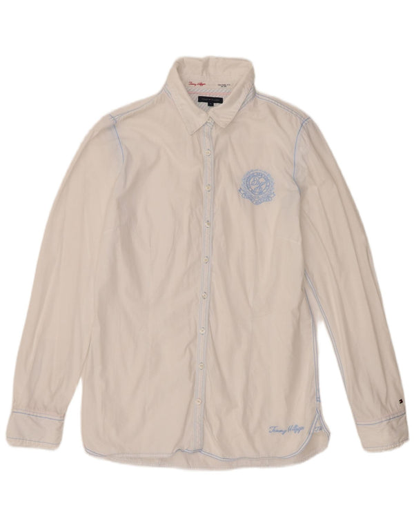 Camisa feminina Tommy Hilfiger EUA 12 grande algodão branco