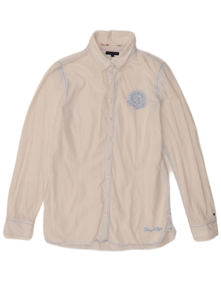 Camisa feminina Tommy Hilfiger EUA 12 grande algodão branco
