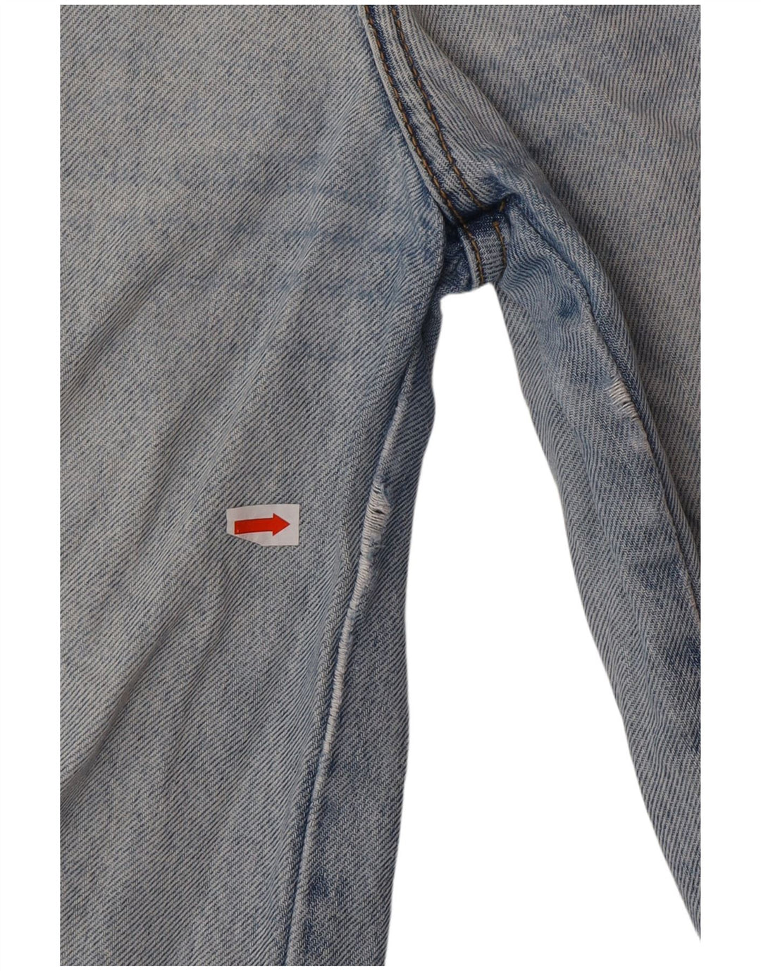 Calça jeans masculina WRANGLER desgastada com perna larga W27 L29 algodão azul