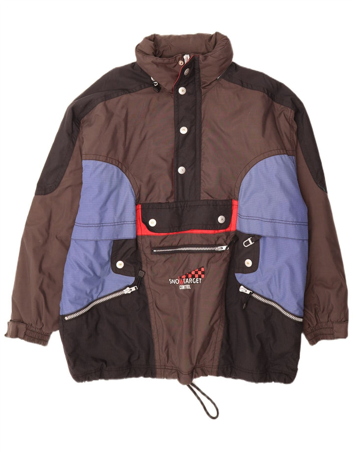 Jaqueta de esqui masculina C&A Rodeo com capuz UK 44 2XL marrom Colourblock Nylon
