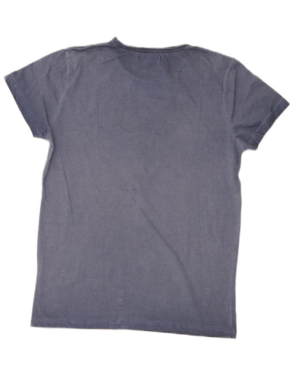 Camiseta feminina gráfica Gaudi UK 10 algodão azul pequeno