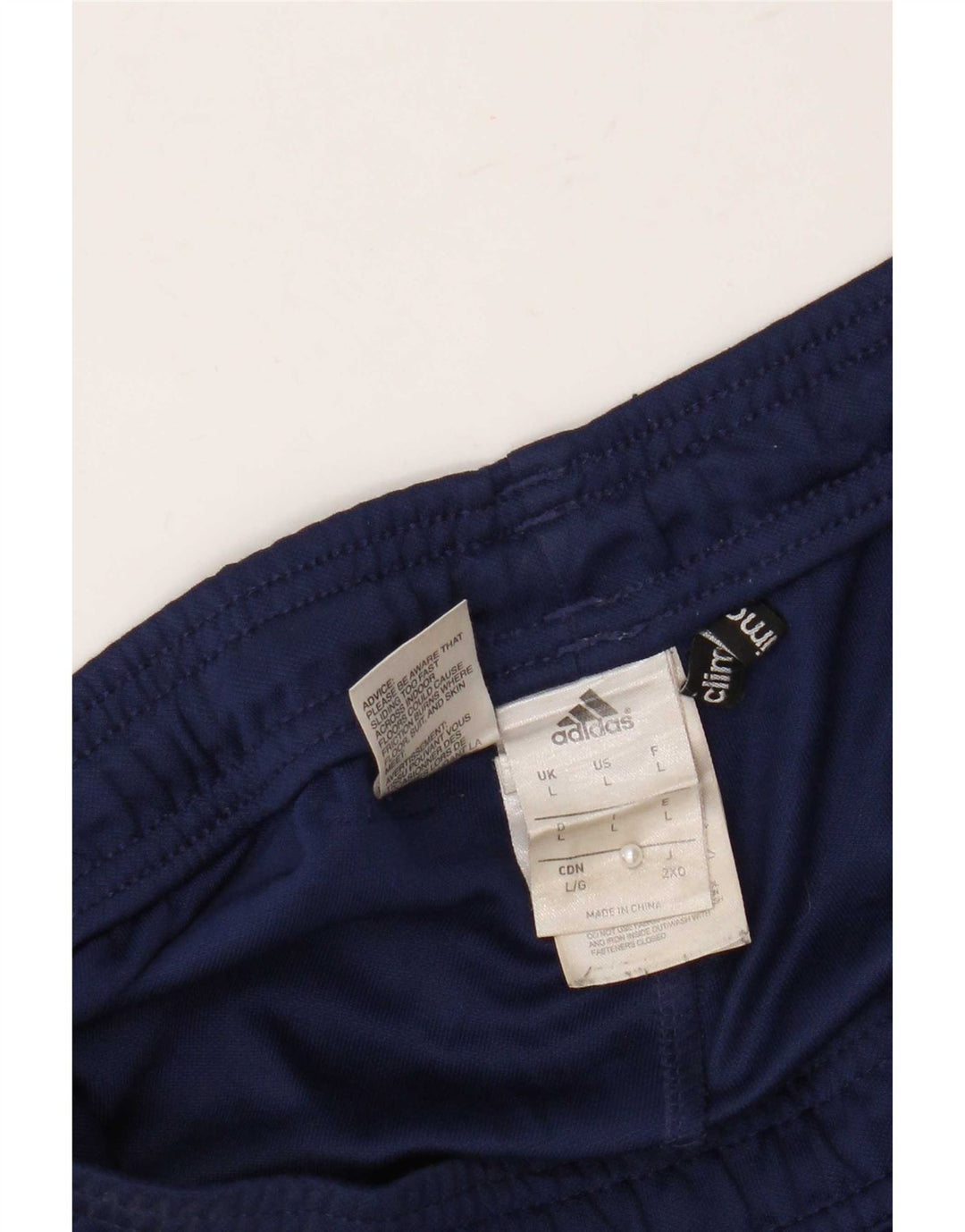 Calça de treino masculina Adidas Climacool grande bloco colorido azul marinho