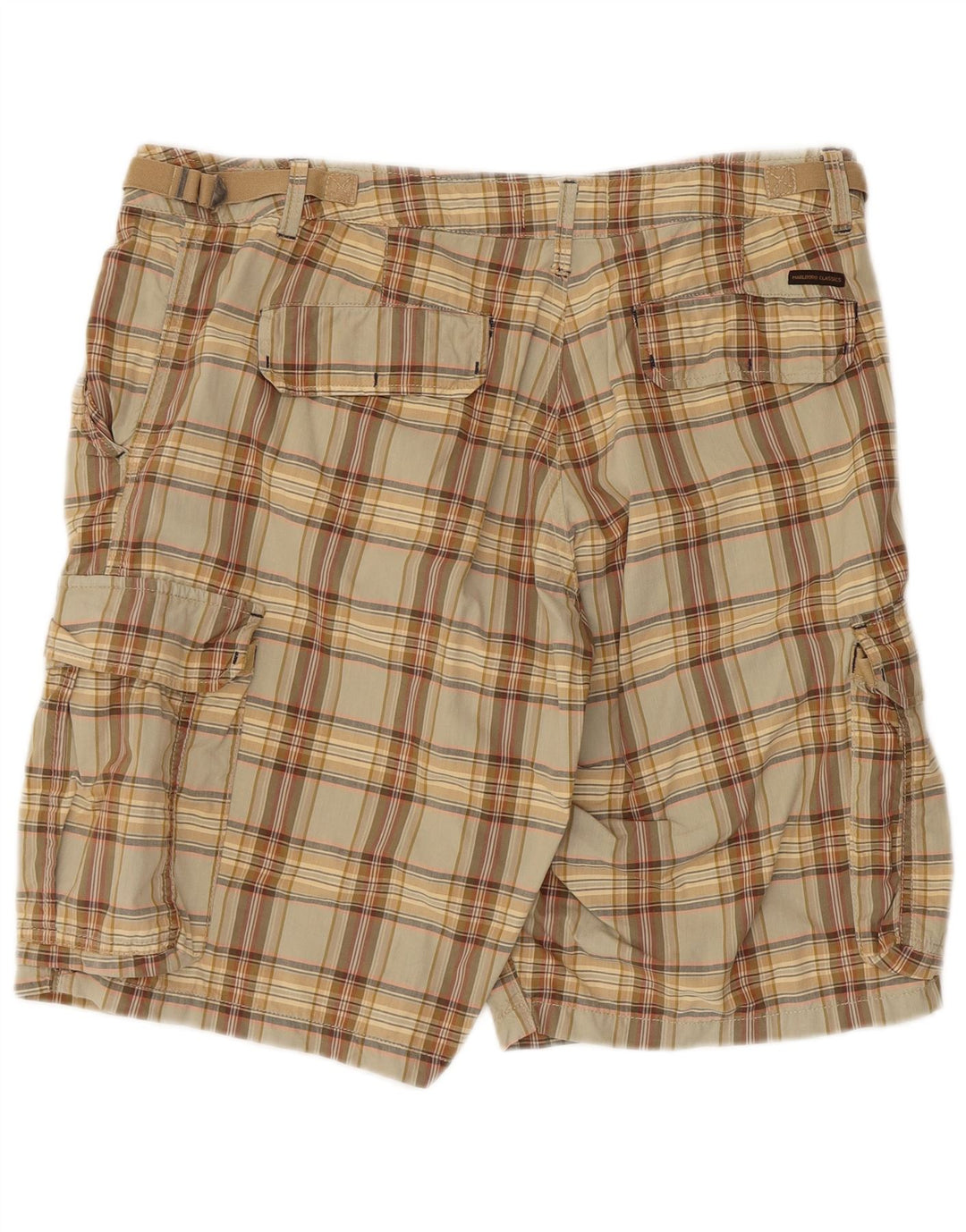 Shorts cargo masculino Marlboro Classics W38 XL algodão xadrez verde
