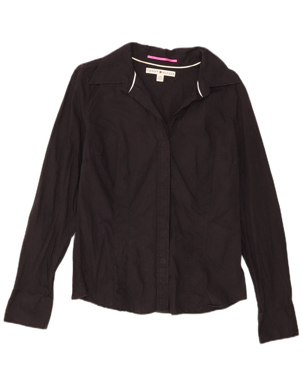 Camisa Tommy Hilfiger Feminina UK 14 Grande Algodão Preto
