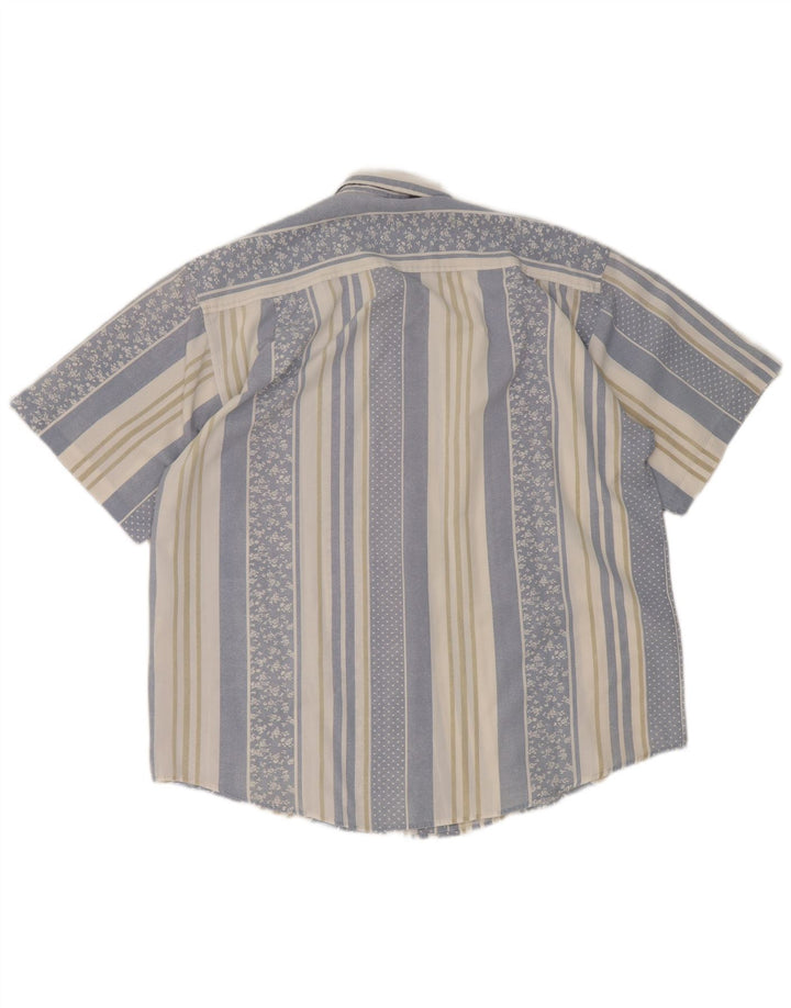Camisa masculina de manga curta John Peel XL listrada azul