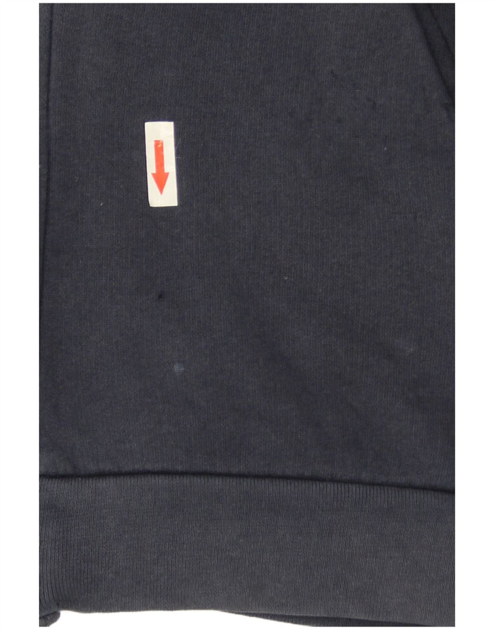 Zara Suéter masculino com capuz e zíper médio azul marinho algodão