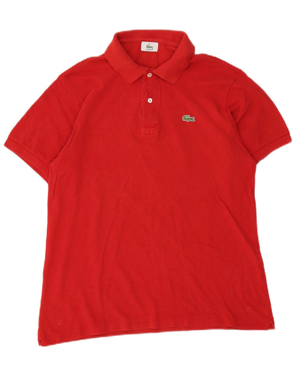 Camisa polo masculina Lacoste tamanho 5 grande algodão vermelho