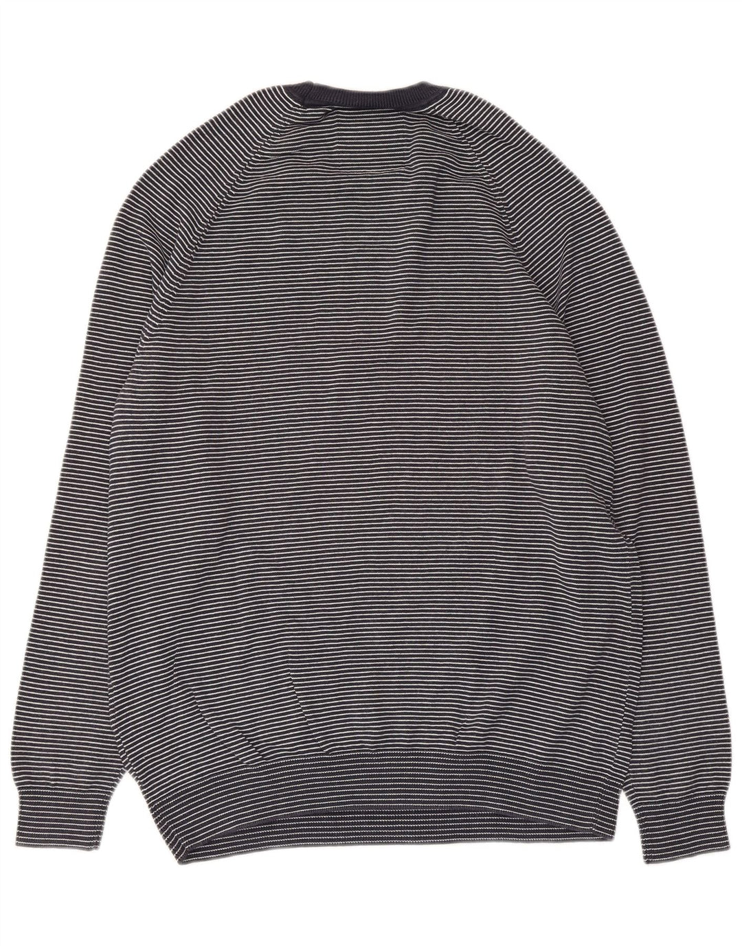 Suéter masculino Superdry com gola redonda, grande algodão listrado azul marinho