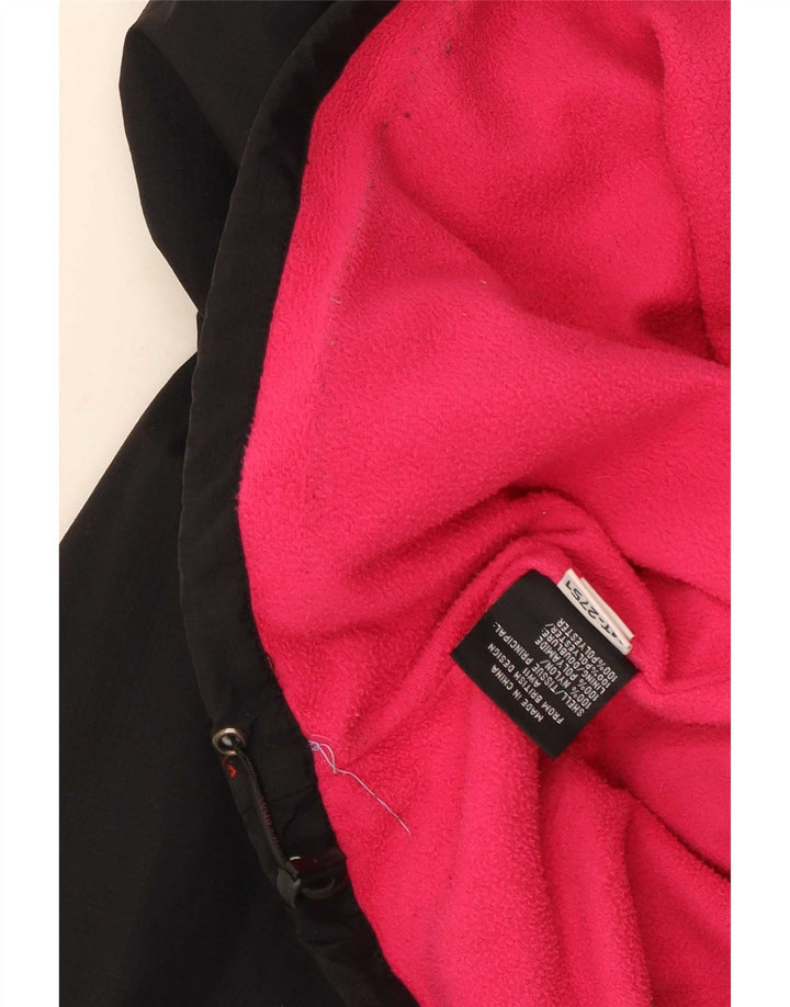 Jaqueta corta-vento feminina Superdry com capuz UK 14 médio preto nylon