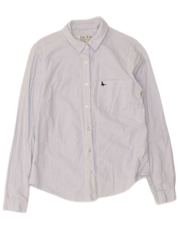 Camisa feminina Jack Wills UK 8 algodão listrado azul pequeno