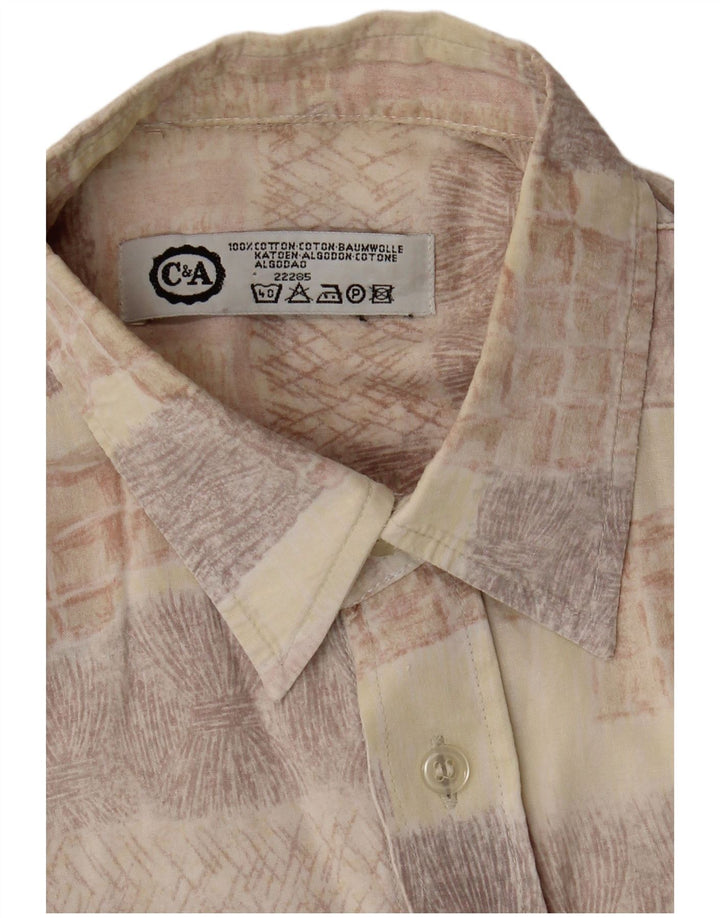 C&A Mens Short Sleeve Shirt Medium Multicoloured Patchwork Cotton