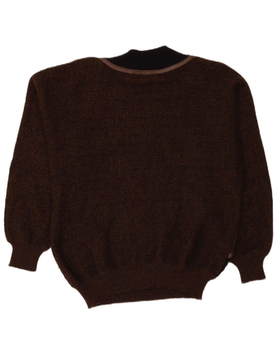 Suéter masculino De Pietri com decote em V grande lã colorblock marrom