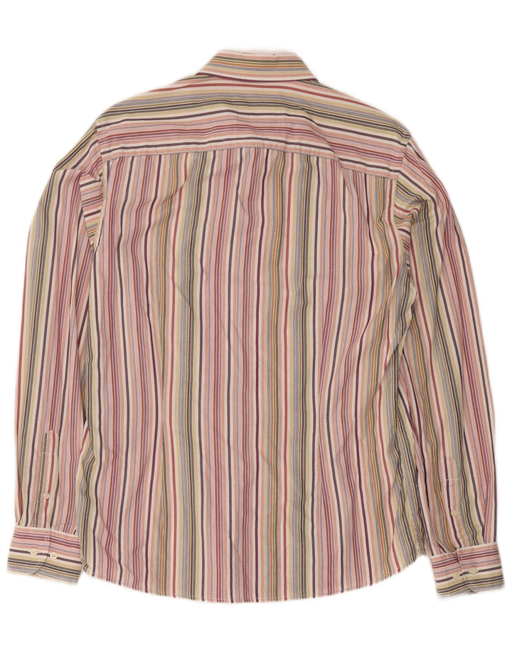 Camisa masculina Sergio Tacchini grande listrada multicolorida de algodão