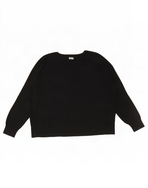 Zara Suéter feminino oversized com gola redonda Reino Unido 10 pequeno preto