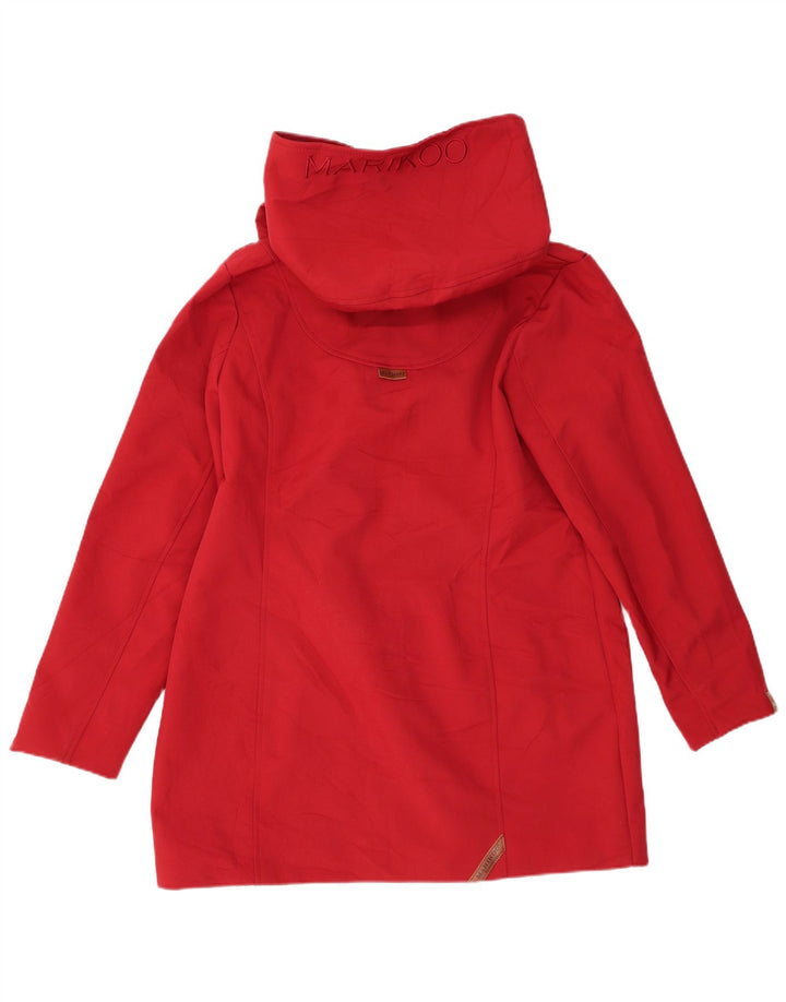 Sobretudo feminino Marikoo com capuz UK 20 2XL poliéster vermelho