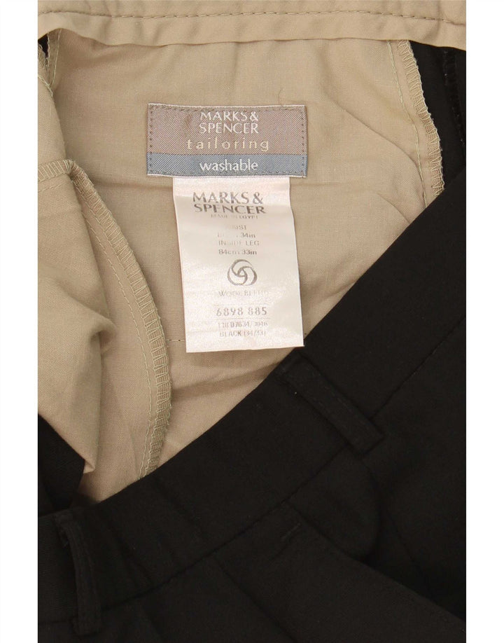 Calça masculina Marks & Spencer com pegged suit W34 L33 poliéster preto