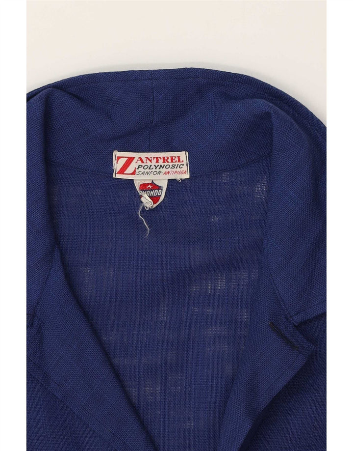 Blusa feminina vintage UK 16 grande azul