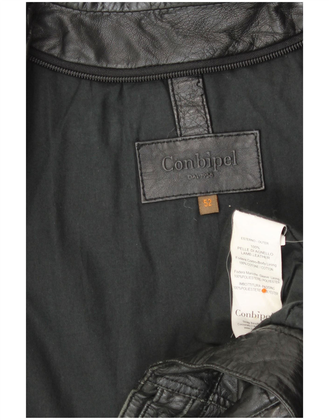 Jaqueta masculina de couro CONBIPEL IT 52 grande couro preto