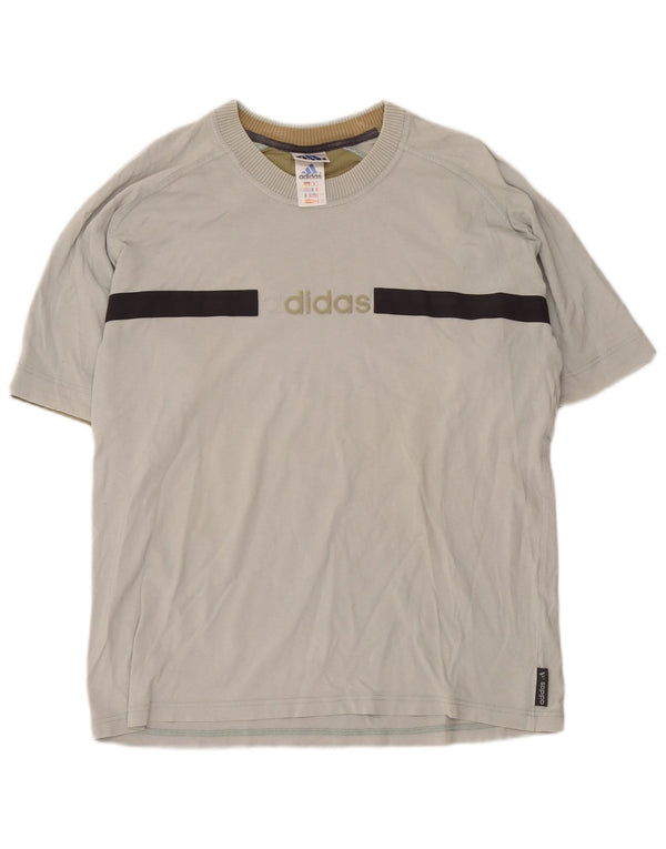 Camiseta gráfica masculina Adidas UK 42/44 grande verde colorblock algodão