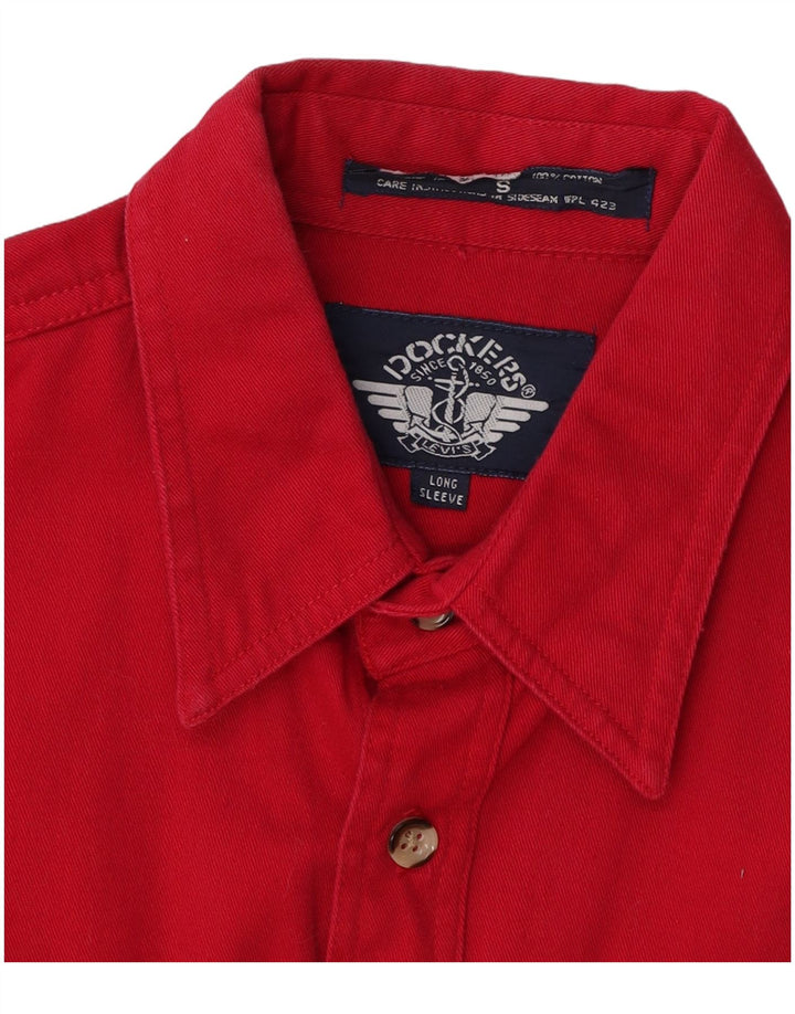 Camisa masculina Dockers pequena de algodão vermelho