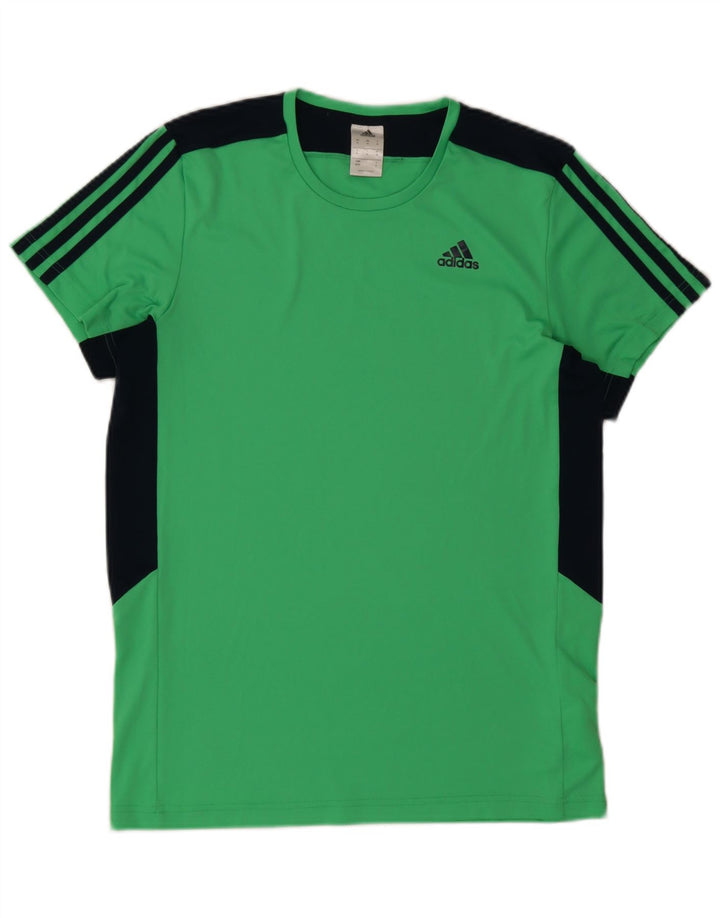 Camiseta masculina Adidas Top médio verde colorblock poliéster