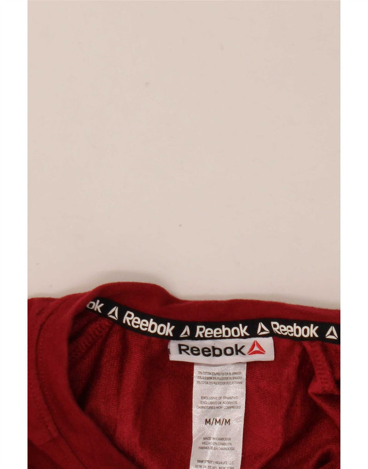 Reebok Mens Moletom Jumper Médio Algodão Vermelho