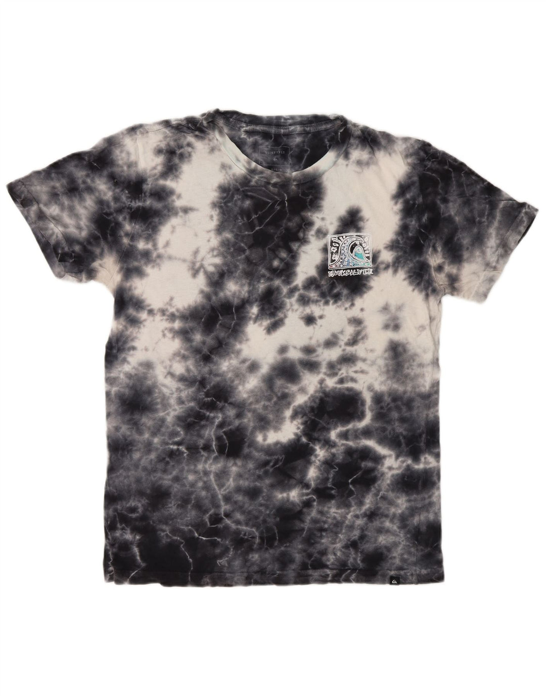 Camiseta feminina estampada Quiksilver Reino Unido 16 grande azul marinho tie-dye
