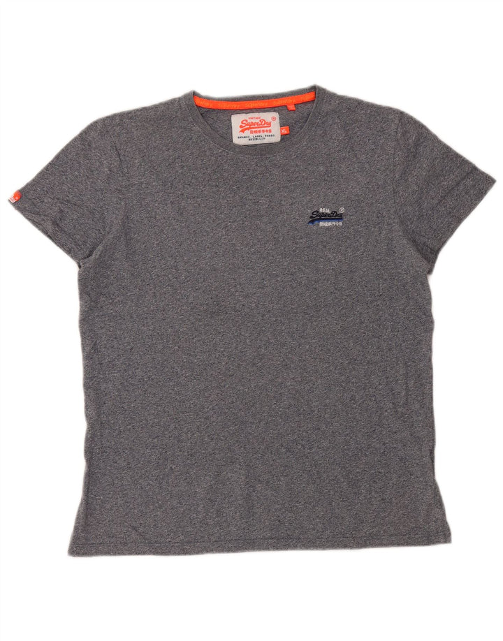 Camiseta masculina SUPERDRY Top XL algodão manchado azul