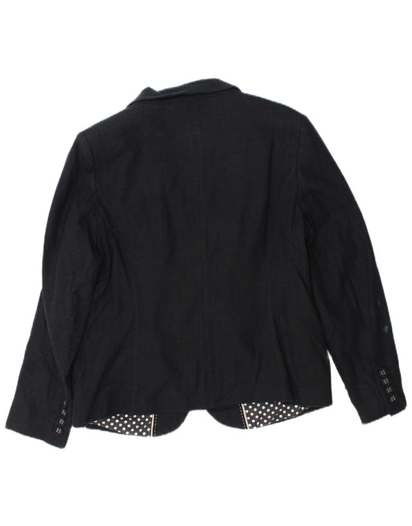 Jaqueta blazer feminina de 3 botões Marks & Spencer Reino Unido 16 grande linho cinza